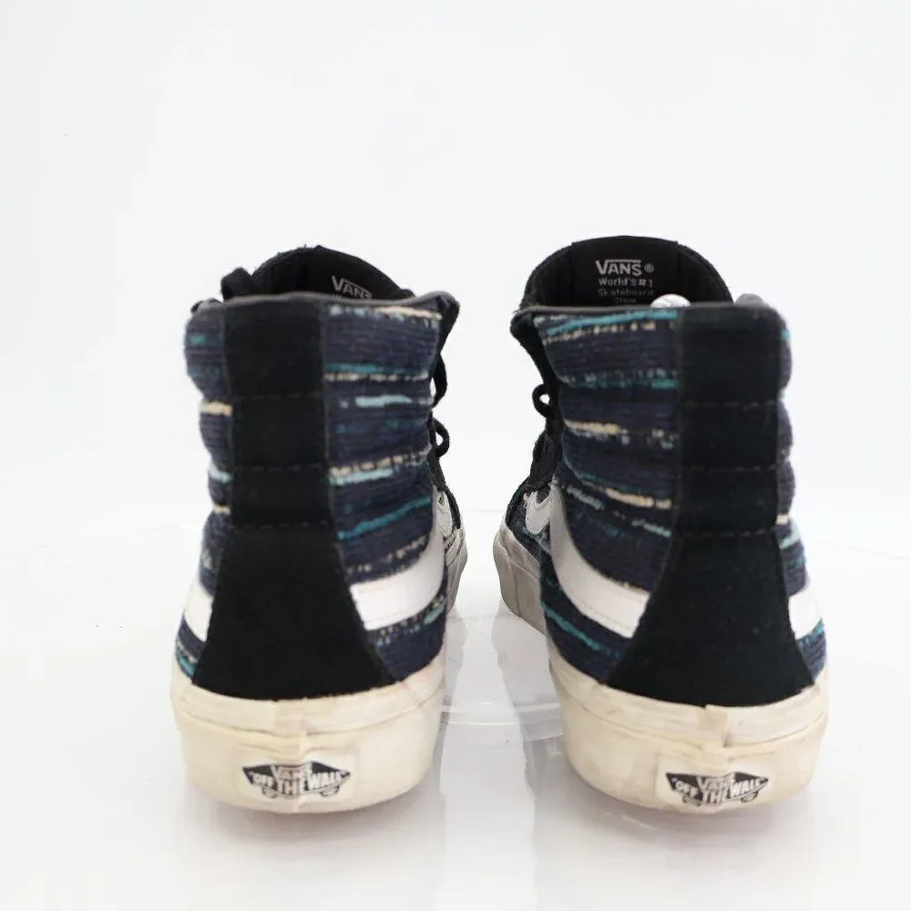 Vans SK8 Knit Lines Suede Hi Top Lace Up Black Skate Sneakers Women's 8.5